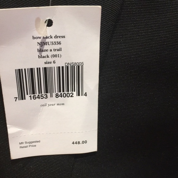Kate Spade Black Bow back dress size 6 - Picture 5 of 6